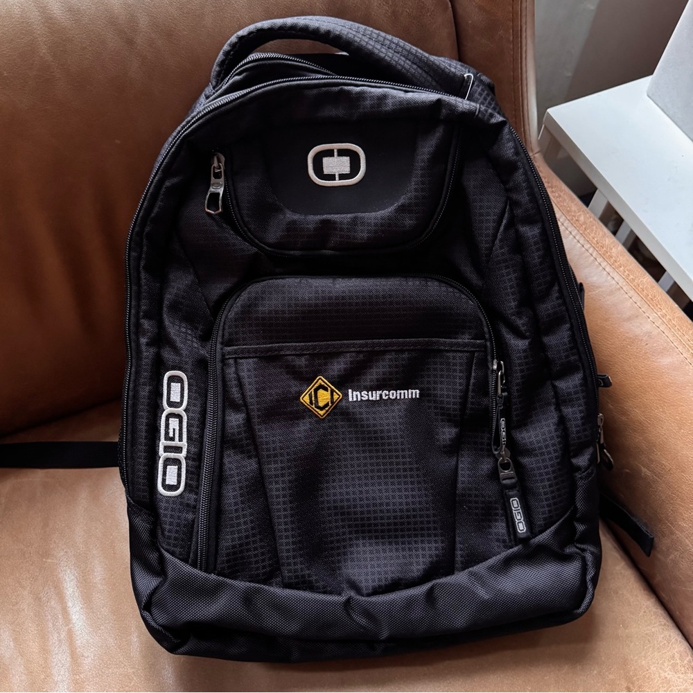 Ogio Black Excelsior backpack laptop bag work school bottle storage pockets